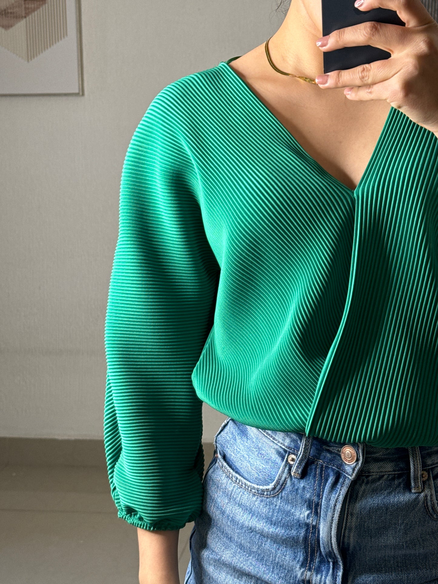Body acanalado verde BERSHKA