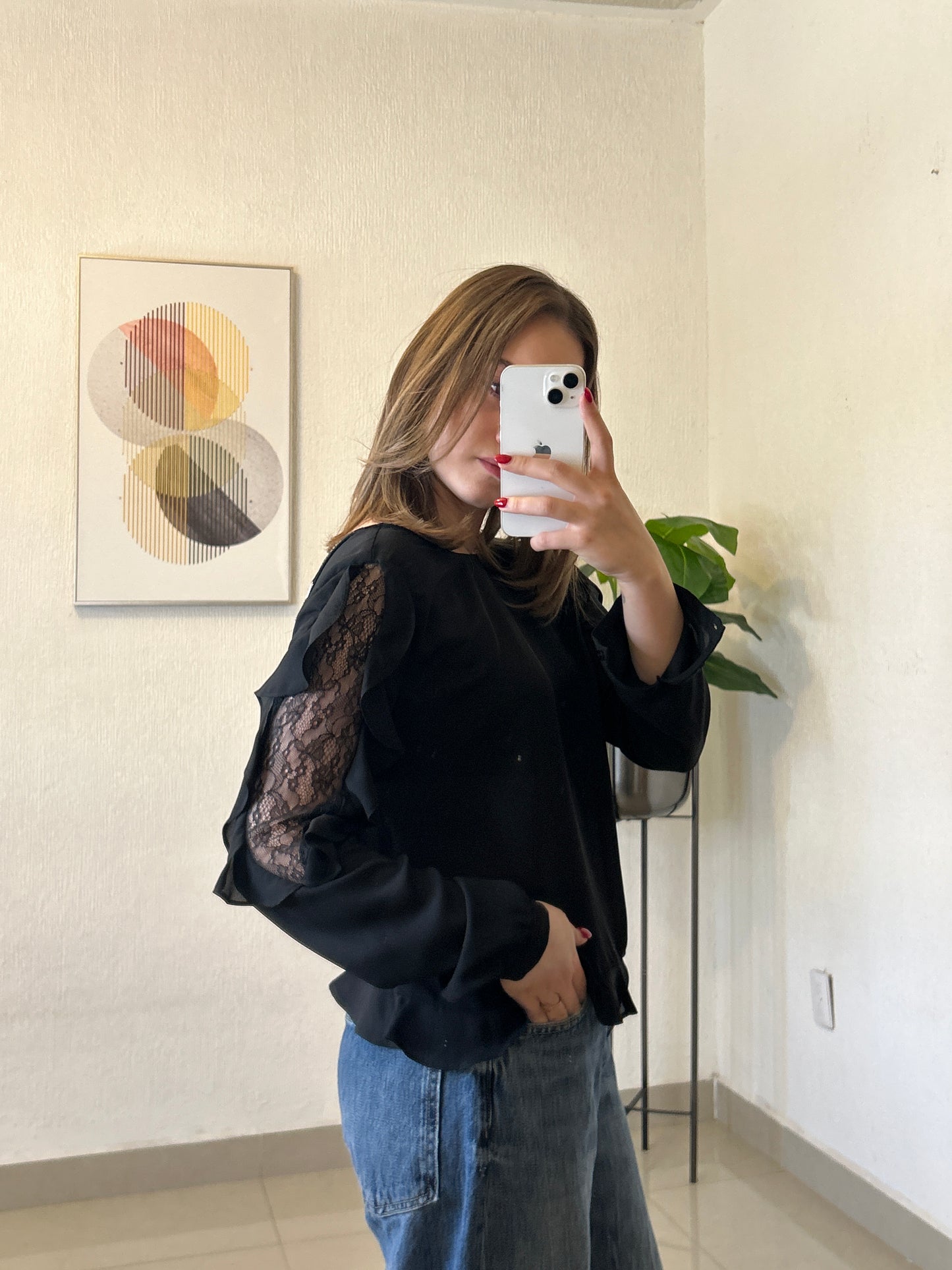 Blusa con encaje ZARA