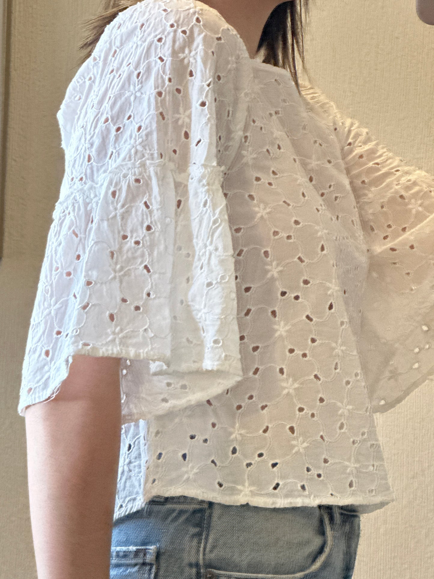 Blusa blanca bordada ZARA