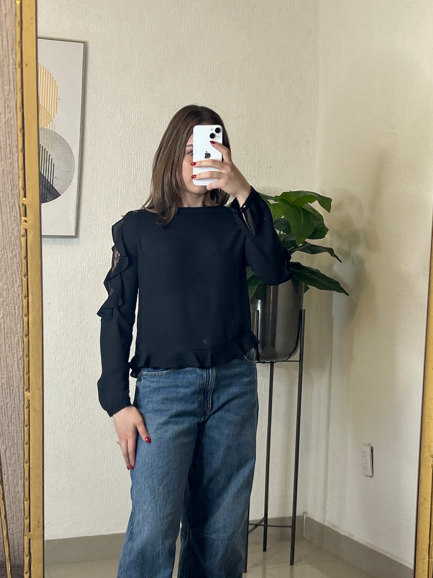 Blusa con encaje ZARA