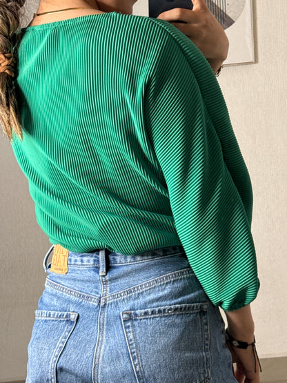 Body acanalado verde BERSHKA