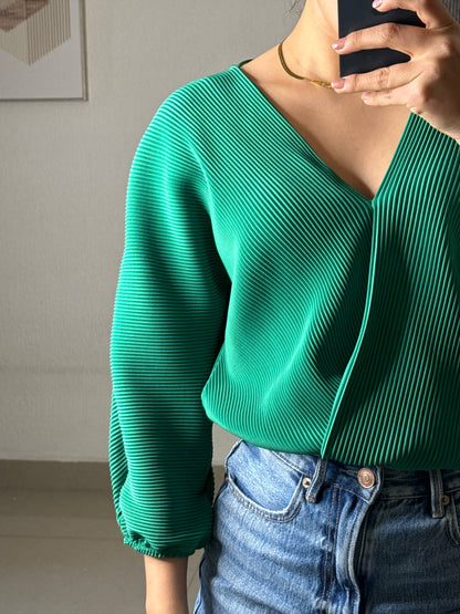Body acanalado verde BERSHKA