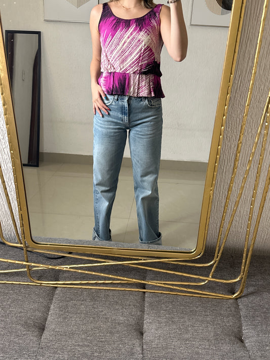 Blusa morada espalda botones